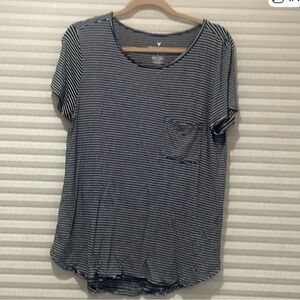 Universal Thread Navy and White Striped Tee